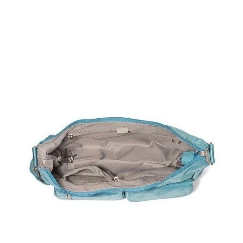 Baggallini Crossbody Bag Women's Medium Teal Green Nylon Travel Zip Pockets NWOT - Picture 4 of 7